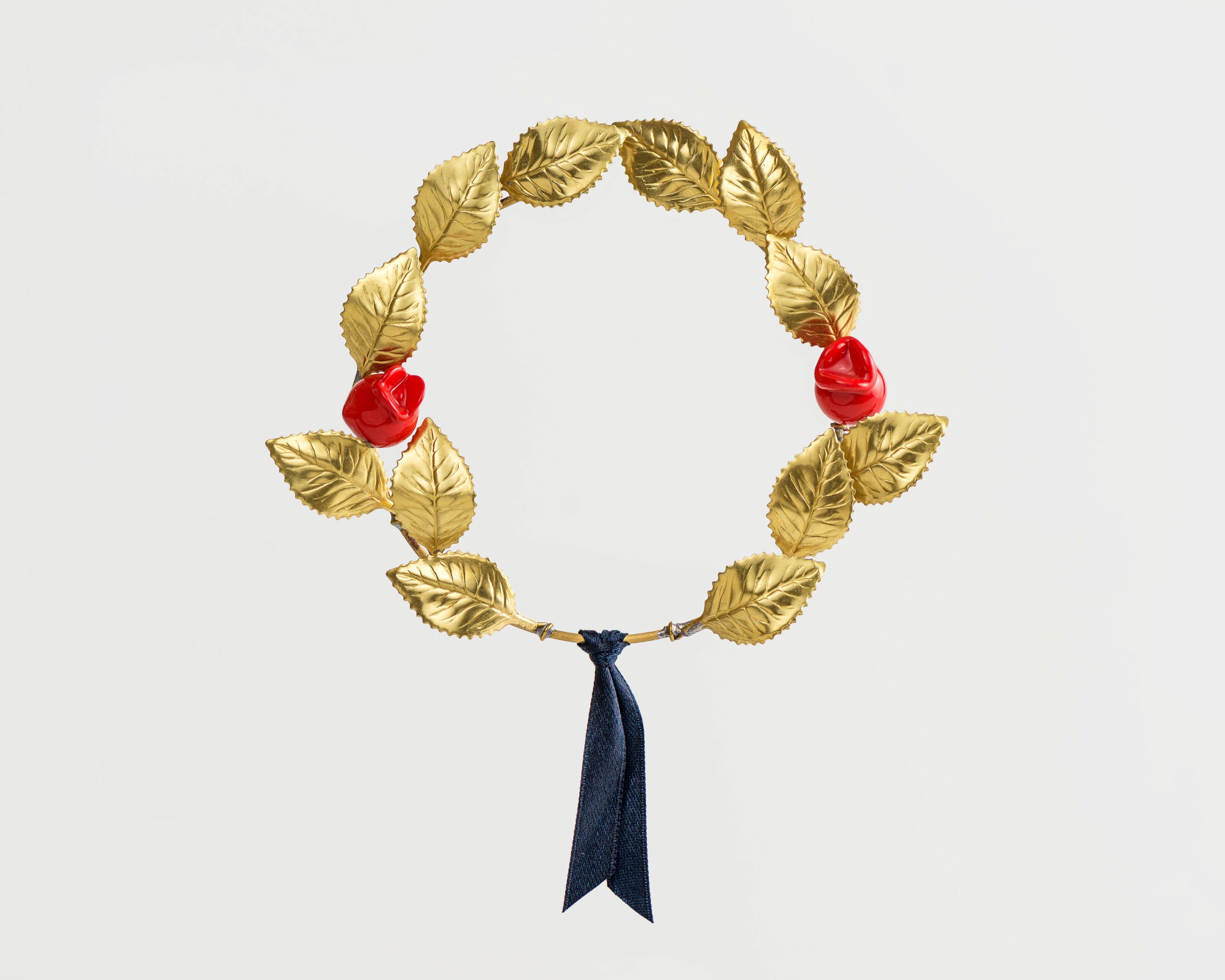 Wreath with Glass Pomegranates and Leaf Bronze Small