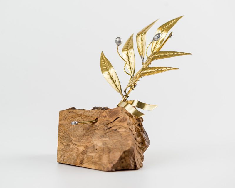 Handmade Olive Branch on Wood