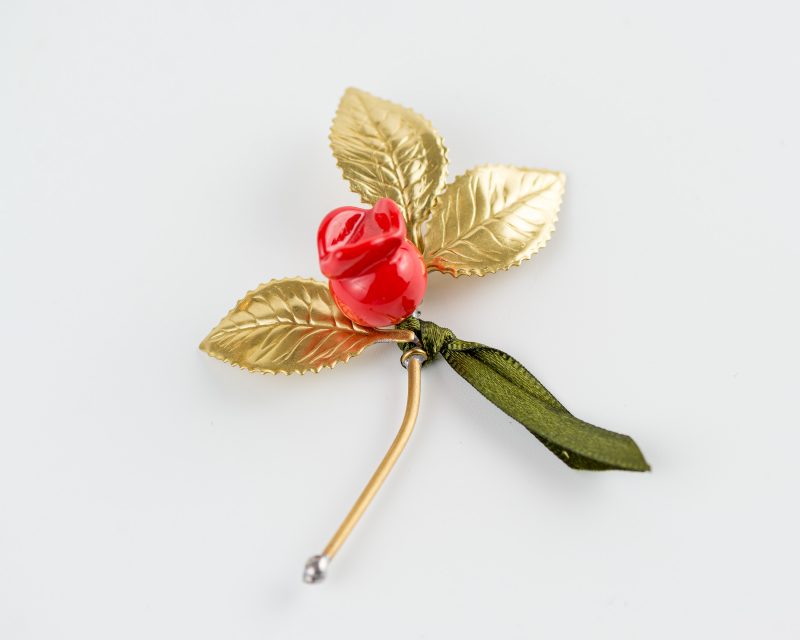 Handmade Branch With Glass Pomegranate 3 Leaf