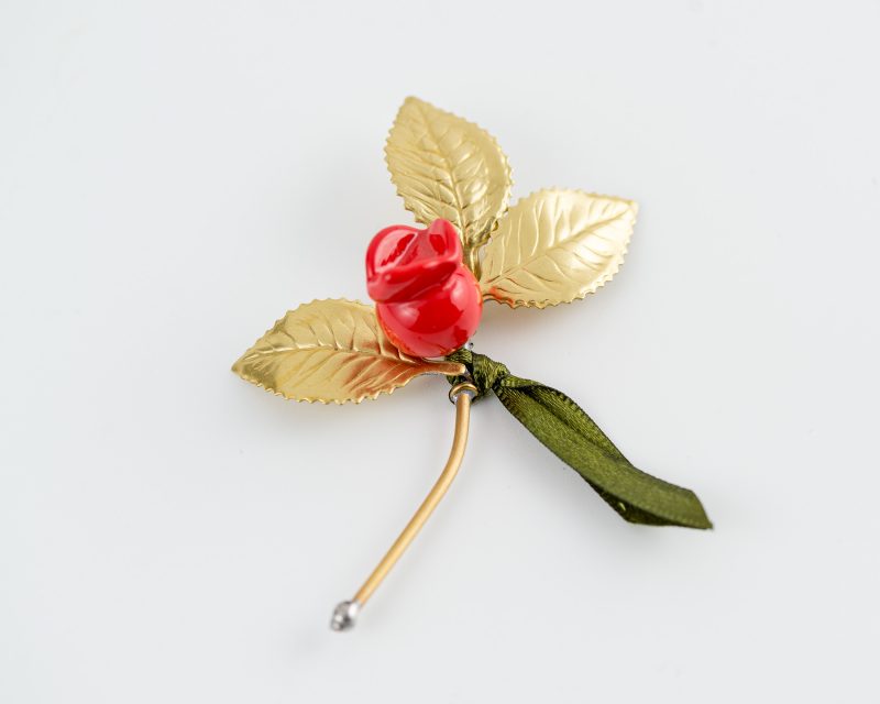 Handmade Branch With Glass Pomegranate 3 Leaf