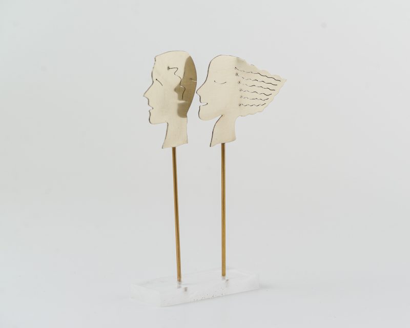 Couple Profile on Plexiglass Stand Small